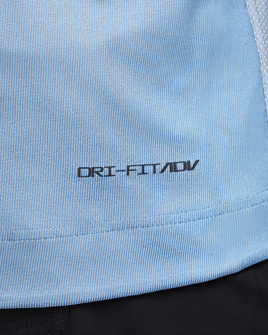 Golftröja Nike Tour Dri-FIT ADV med halv dragkedja för män - Aegean Storm/Glacier Blue/Svart