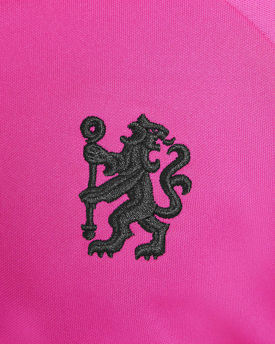 Chelsea F.C. Academy Pro (tredjedrakt) Nike Dri-FIT strikket fotballtracksuit til små barn - Pink Prime/Svart/Pink Prime