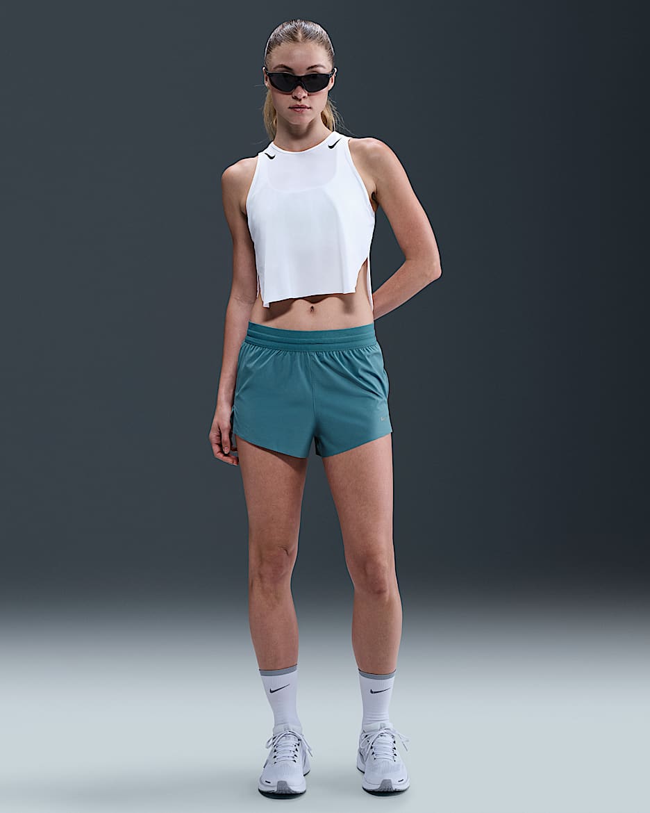 Nike Swift Women's Dri-FIT Mid-Rise 2.5" Brief-Lined Running Shorts - Smokey Blue