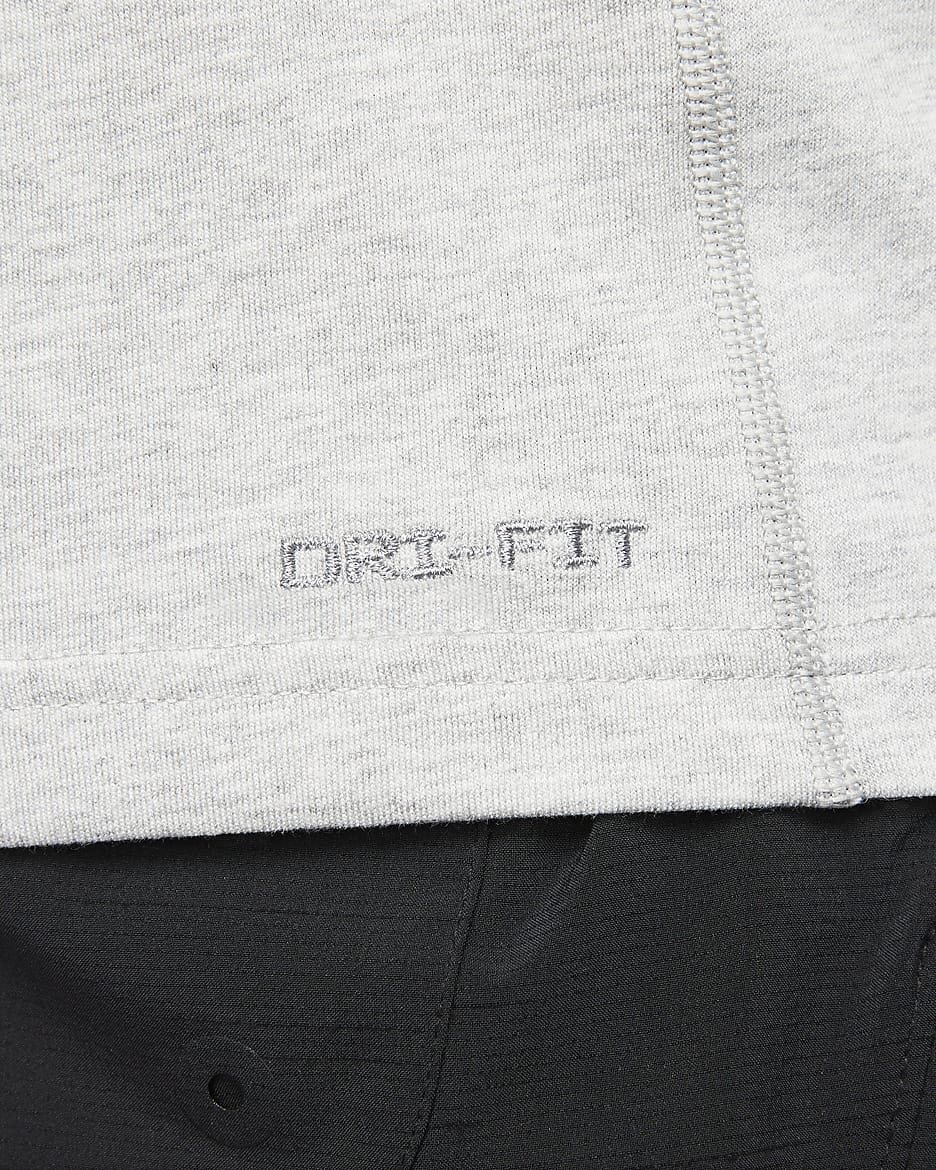 Nike Primary Dri-FIT kortermet allsidig overdel til herre - Dark Grey Heather/Heather/Smoke Grey