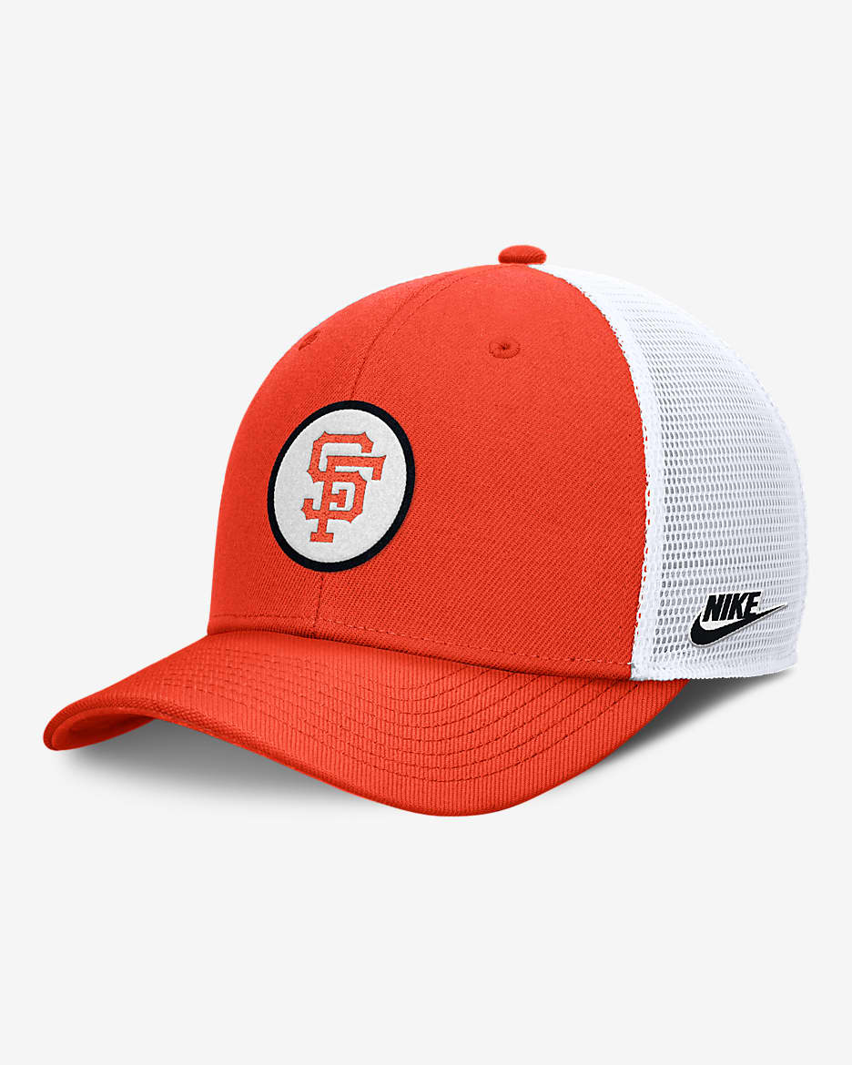 San Francisco Giants Cooperstown Rise Men's Nike Dri-FIT MLB Trucker Adjustable Hat - Orange