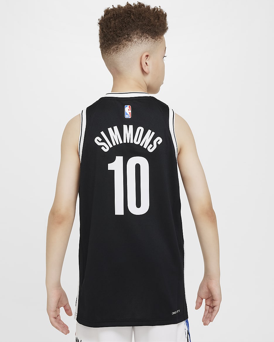 Maillot Nike NBA Swingman Brooklyn Nets Icon Edition 2021/22 pour Enfant plus âgé - Noir