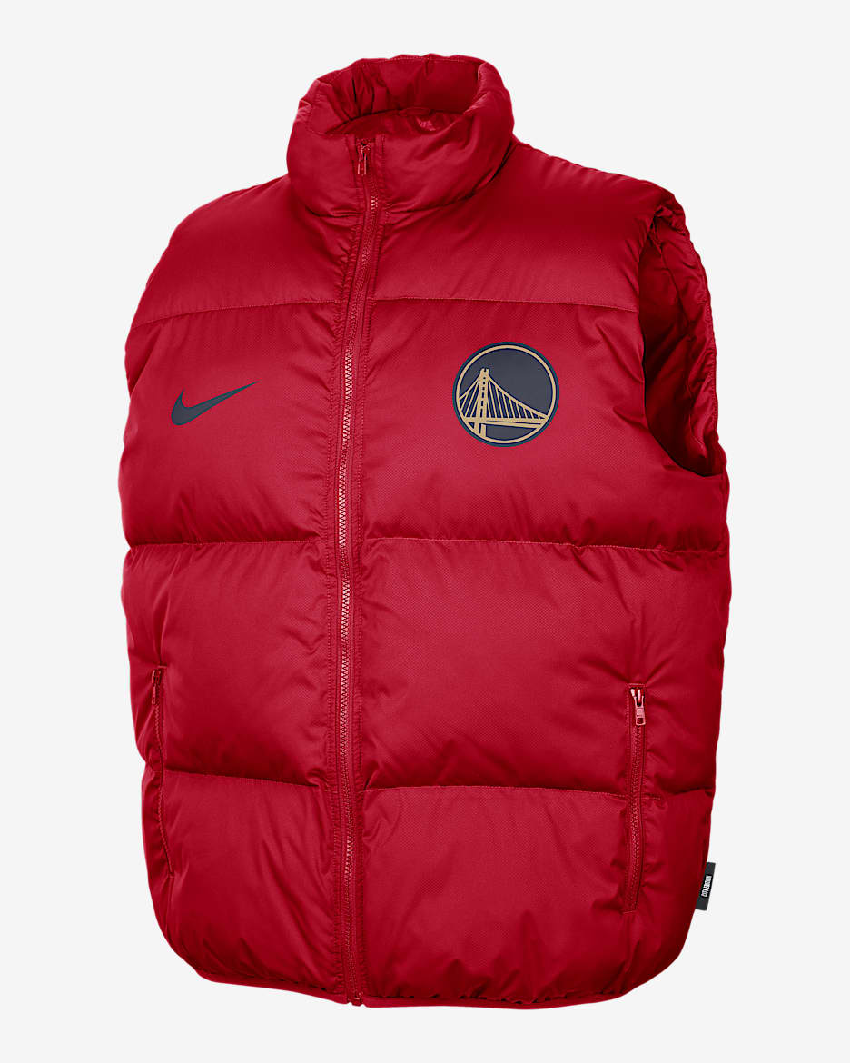 Golden State Warriors City Edition Men's Nike NBA Puffer Vest - University Red