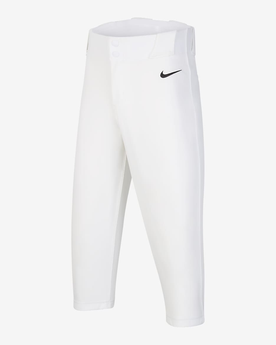 Pants de béisbol de cintura alta para niños talla grande Nike Vapor Select 2 - Blanco/Negro