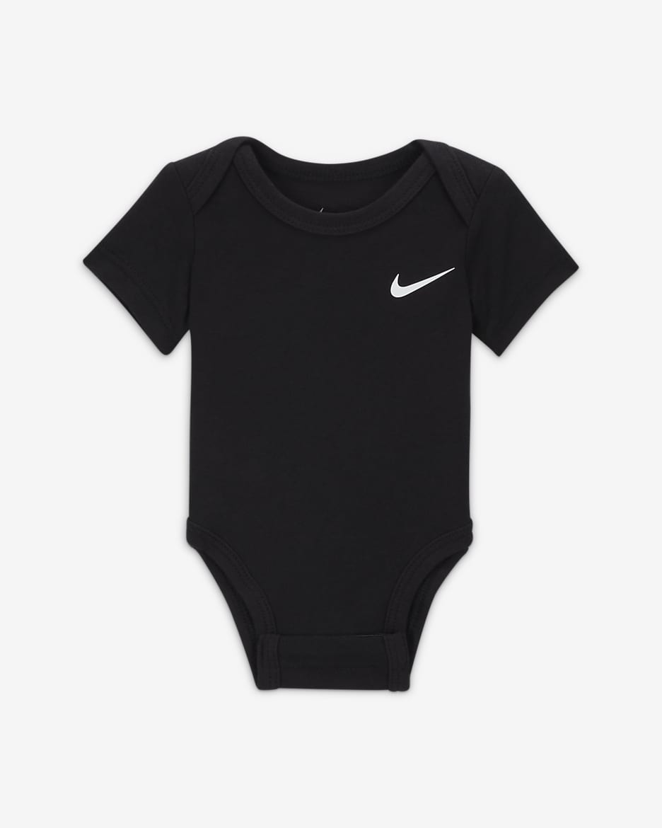 Nike Swoosh Bodysuit für Babys (3–6 M) (3er-Pack) - Schwarz