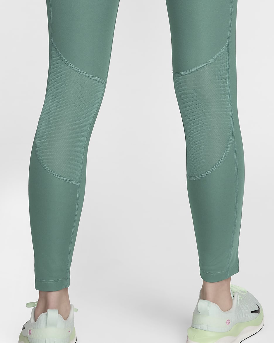 Nike Fast Women's Mid-Rise 7/8 Running Leggings with Pockets - Bicoastal/Vapor Green