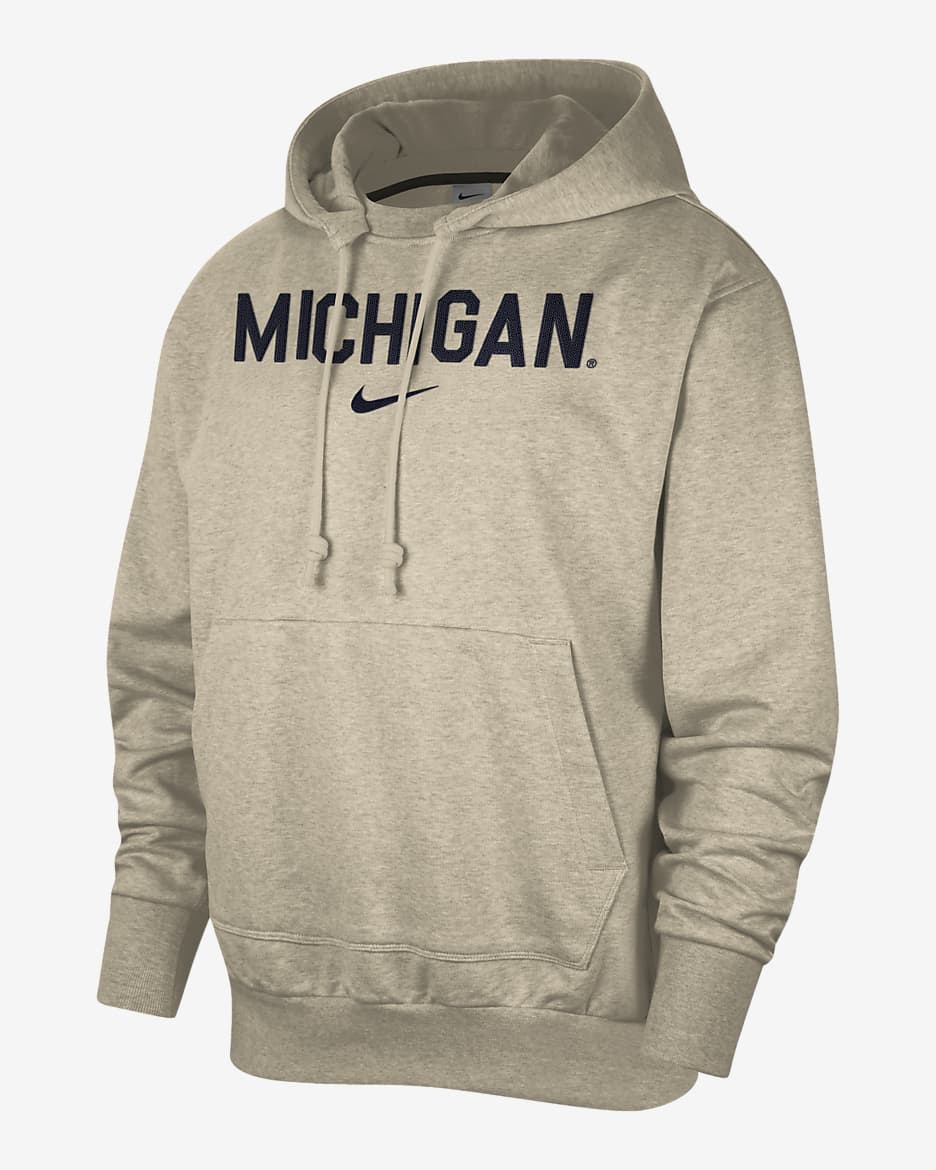 Michigan Standard Issue Men's Nike College Pullover Hoodie - Rattan