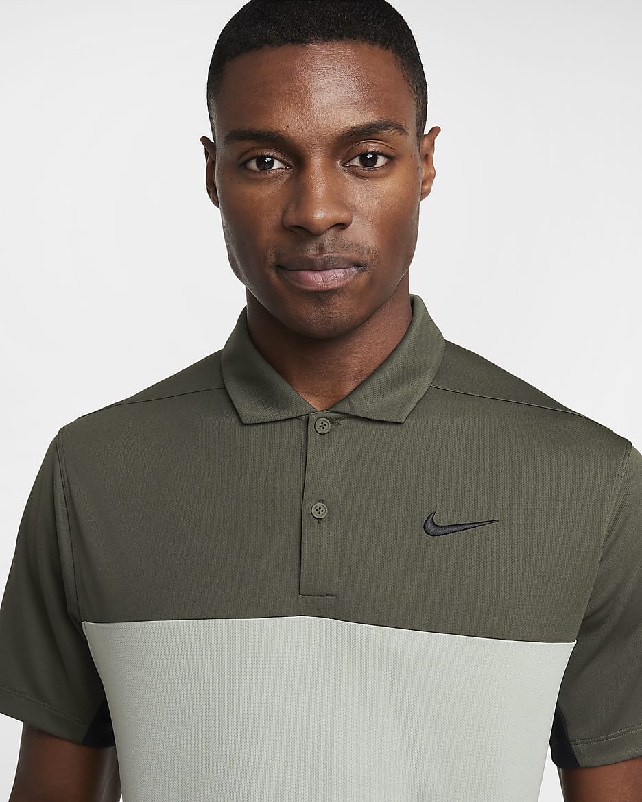 Nike Victory+ Men's Dri-FIT Golf Polo - Cargo Khaki/Black/Jade Horizon/Black