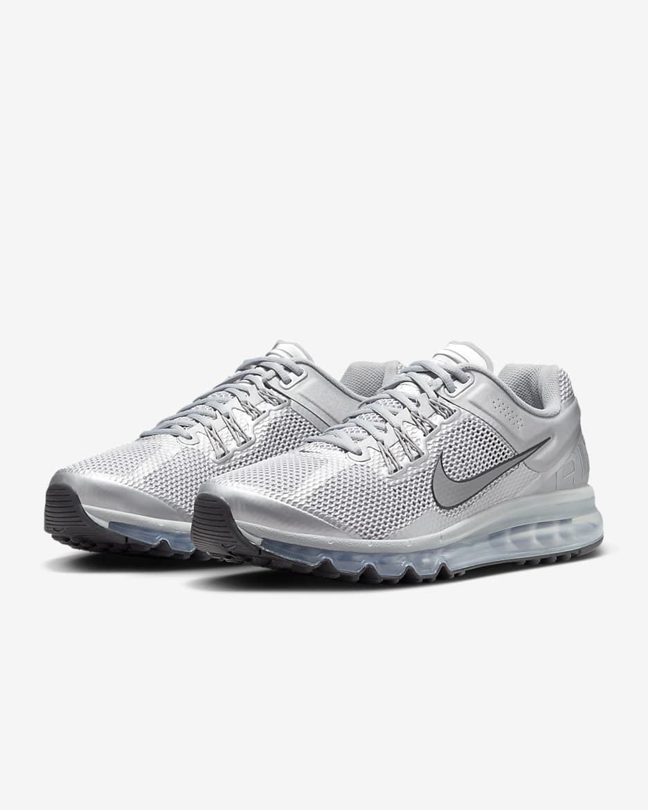 รองเท้าผู้ชาย Nike Air Max 2013 - Metallic Silver/ดำ/Flat Silver/Metallic Silver