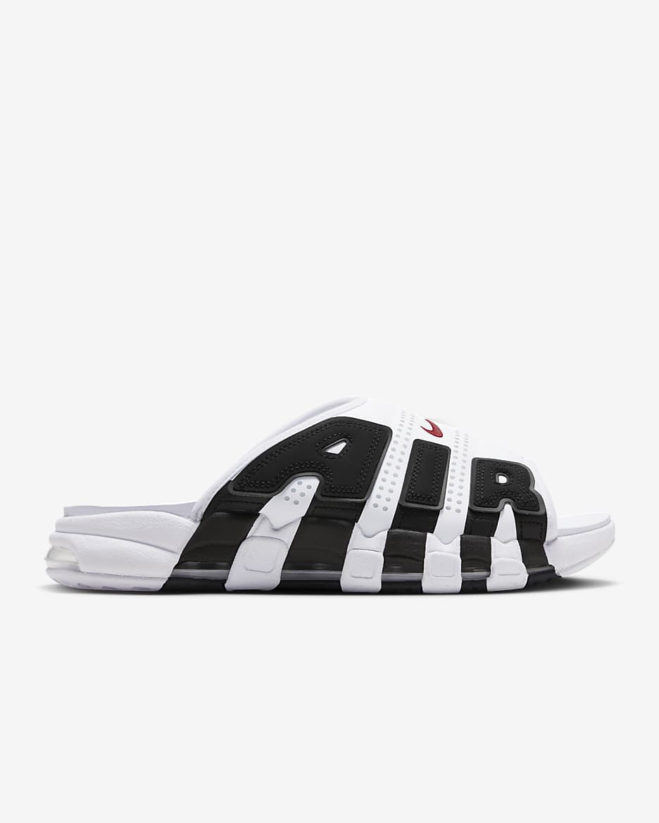 Nike Air More Uptempo Men's Slides - White/Black/Varsity Red