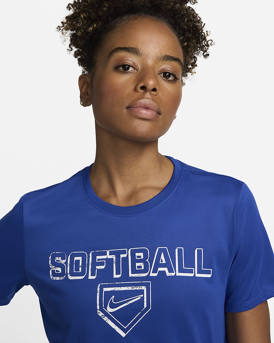 Nike Dri-FIT Women's Softball T-Shirt - Game Royal/White