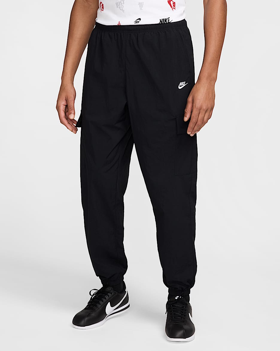 Nike Club Men's Woven Cargo Trousers - Black/White