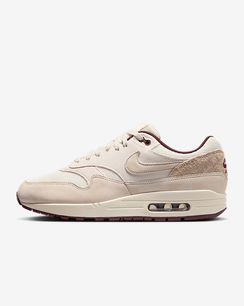Nike Air Max 1 Premium Men's Shoes - Sail/Phantom/Burgundy Crush/Light Orewood Brown
