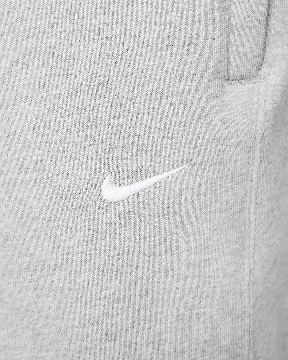 Nike Solo Swoosh Men's Fleece Trousers - Dark Grey Heather/White