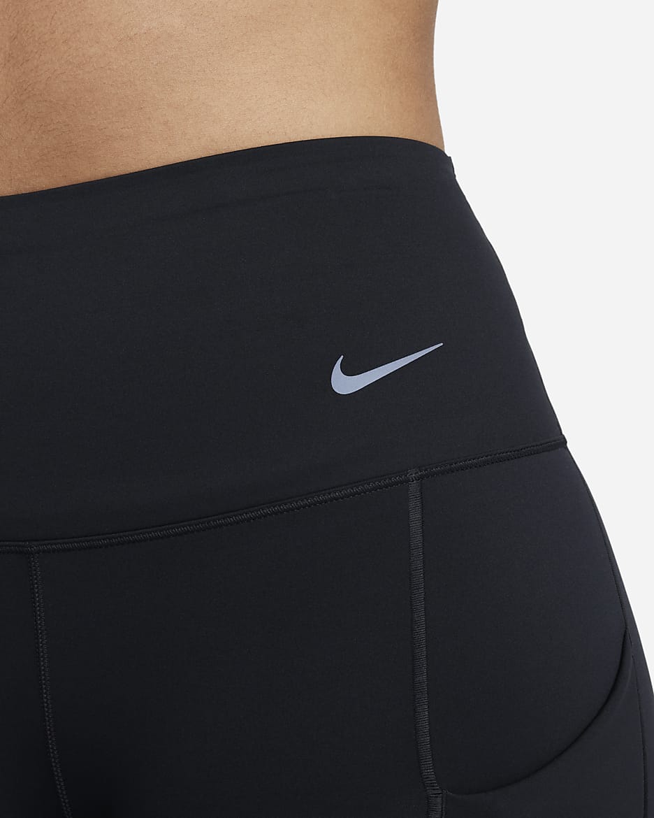 Dámské 7/8 legíny Nike Go Therma-FIT s vysokým pasem a kapsami - Černá/Černá