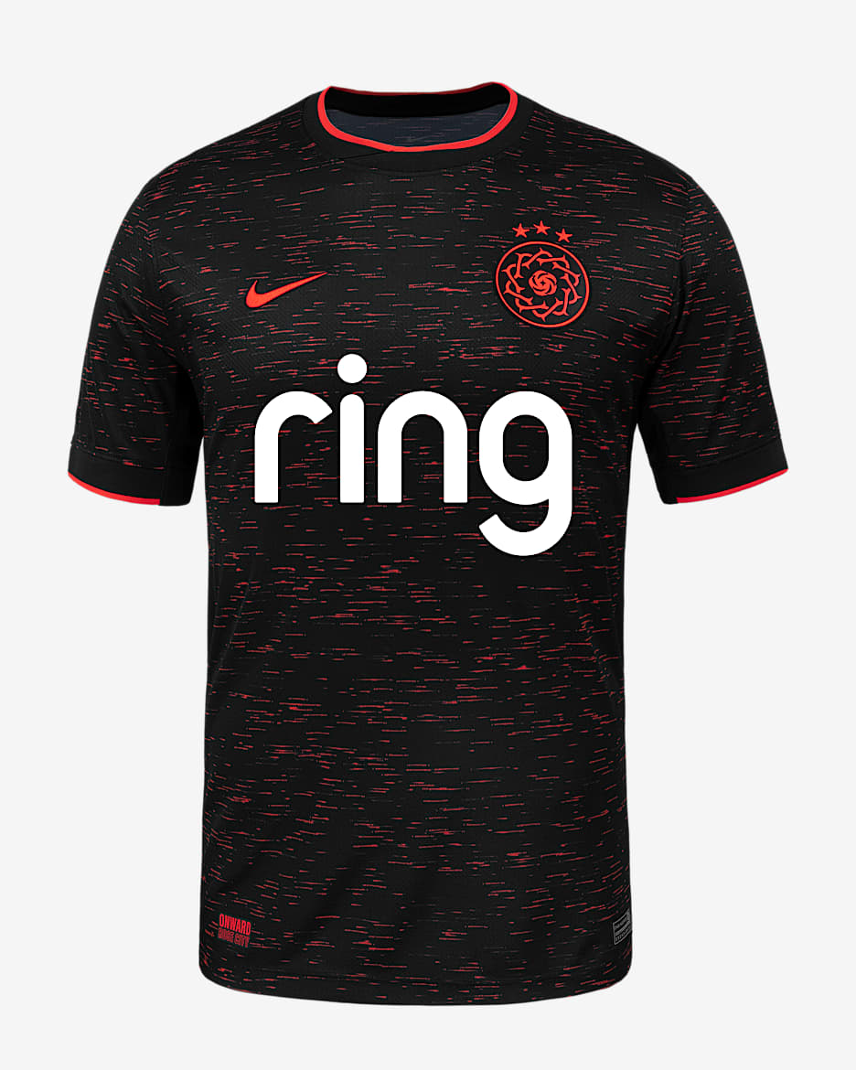 Portland Thorns FC 2025 Stadium Away Men's Nike Dri-FIT NWSL Replica Jersey - Black/Bright Crimson