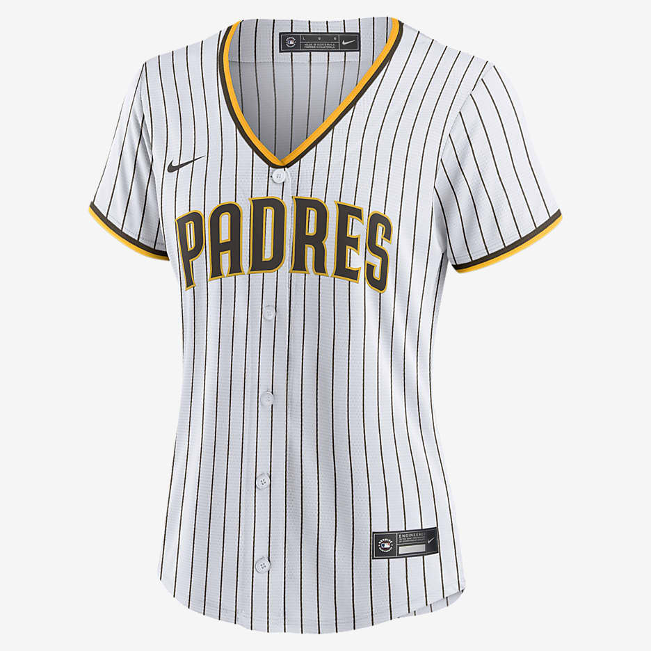 Camiseta de béisbol Replica para mujer MLB San Diego Padres (Manny Machado) - Blanco/Marrón