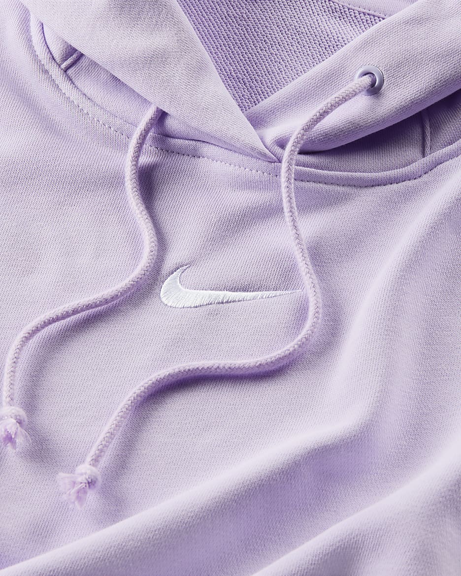 Nike Sportswear Phoenix Fleece Women's Oversized Sweatshirt French Terry Hoodie - Violet Mist/White