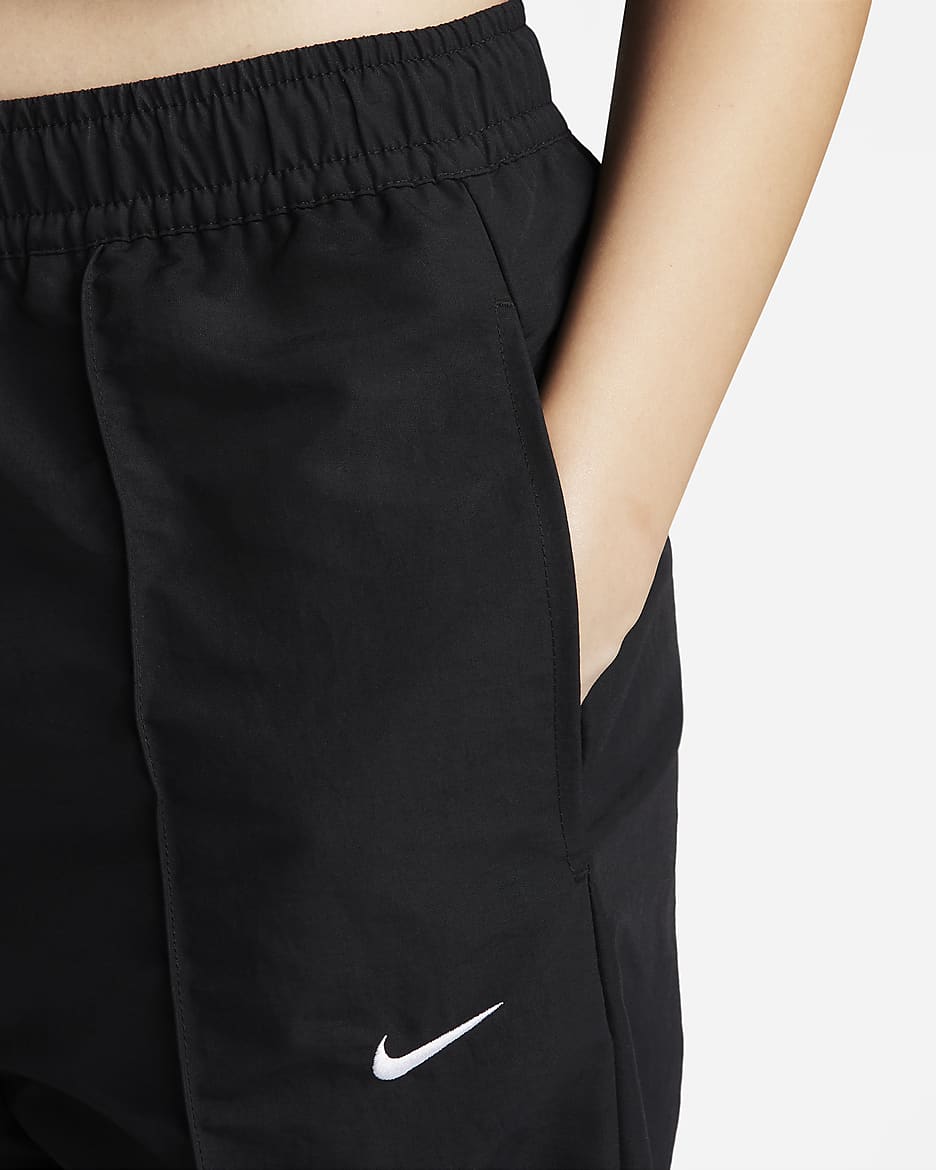 Nike Sportswear Everything Wovens Women's Mid-Rise Open-Hem Trousers - Black/White