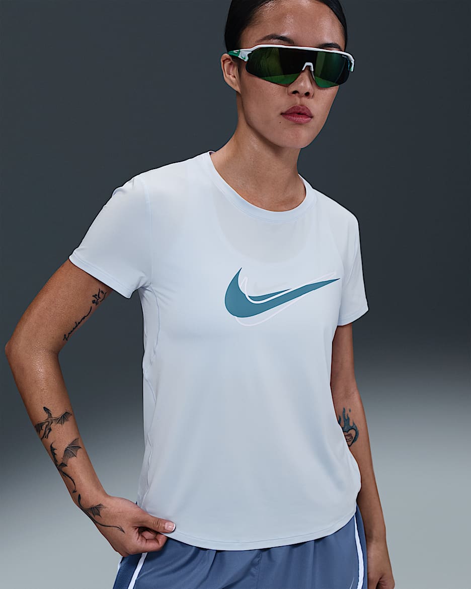 Nike One Swoosh Women's Dri-FIT Short-Sleeve Running Top - Blue Tint