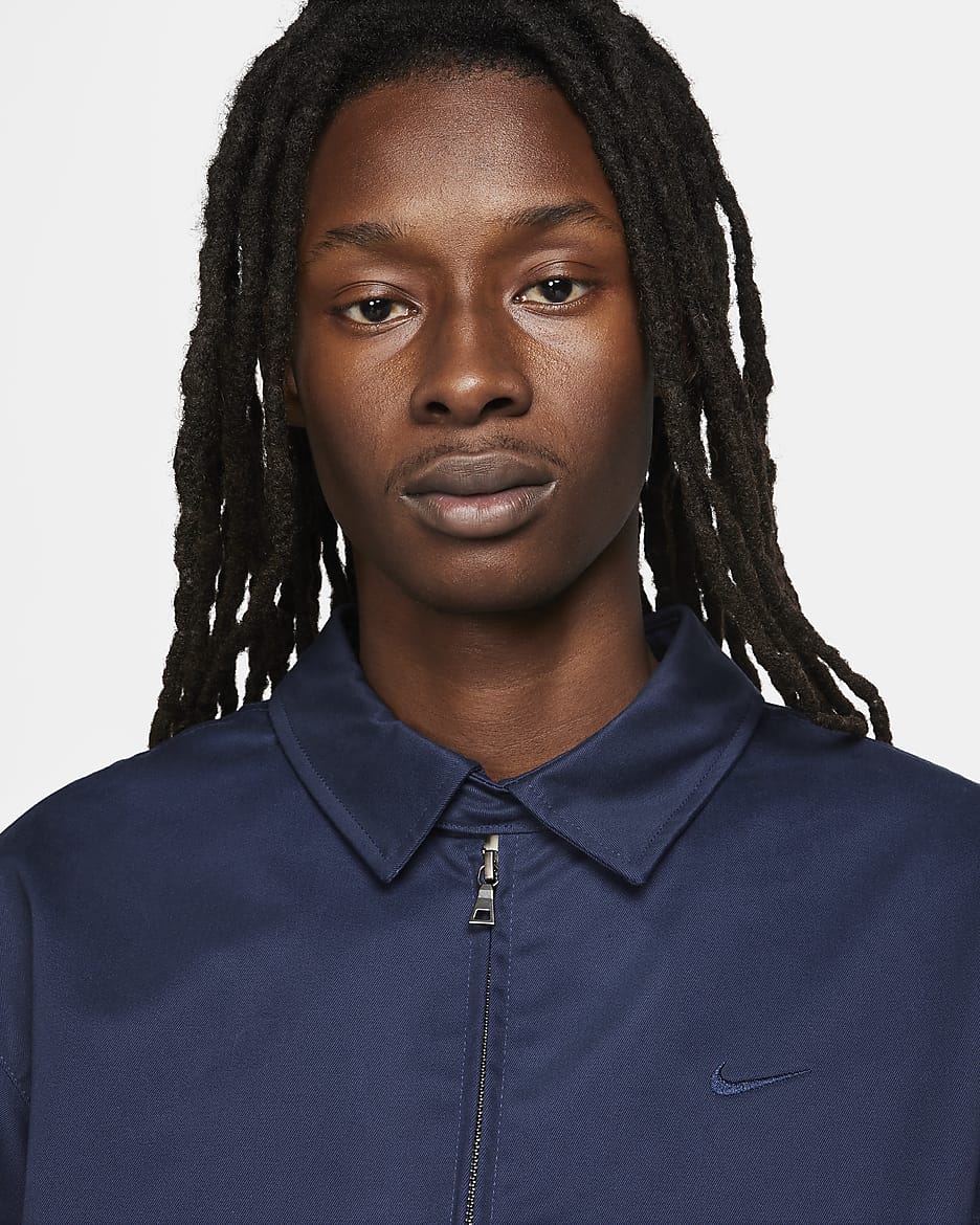 Nike Life Men's Woven Harrington Jacket - Obsidian/Obsidian