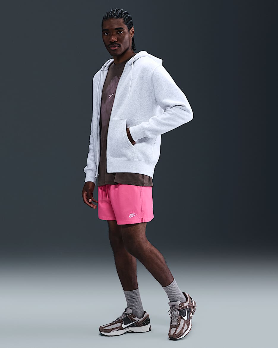 Męskie swobodne spodenki z tkaniny Nike Club - Pinksicle/Biel
