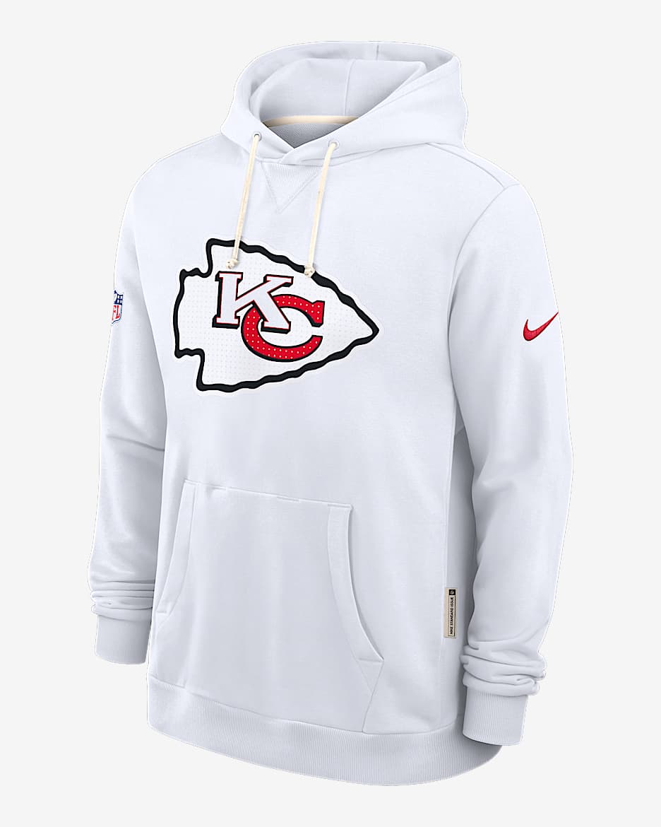 Kansas City Chiefs Initial Home Sideline Men's Nike Dri-FIT NFL Pullover Hoodie - White