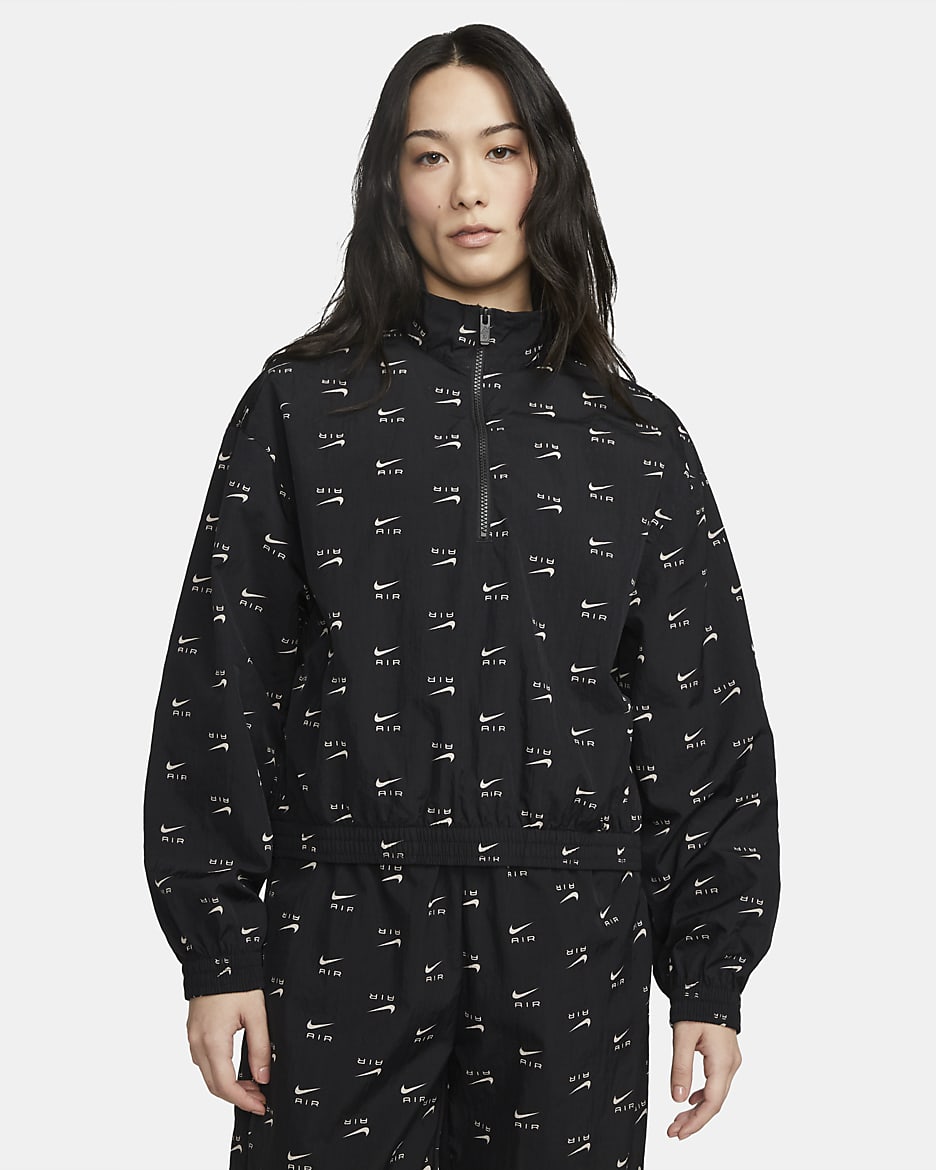 Nike Air Women's 1/4-Zip Mod Crop Woven Top - Black