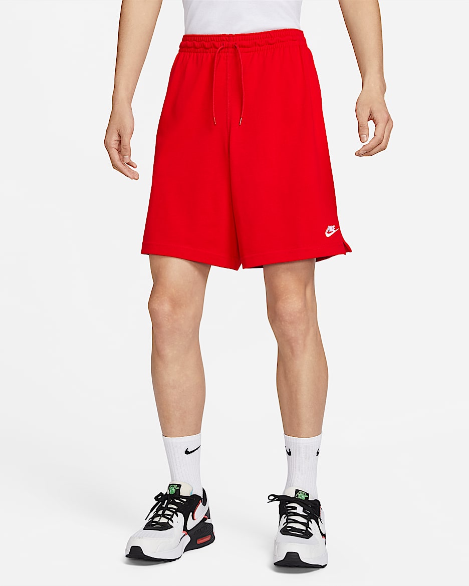 กางเกงขาสั้นแบบถักผู้ชาย Nike Club - University Red/ขาว