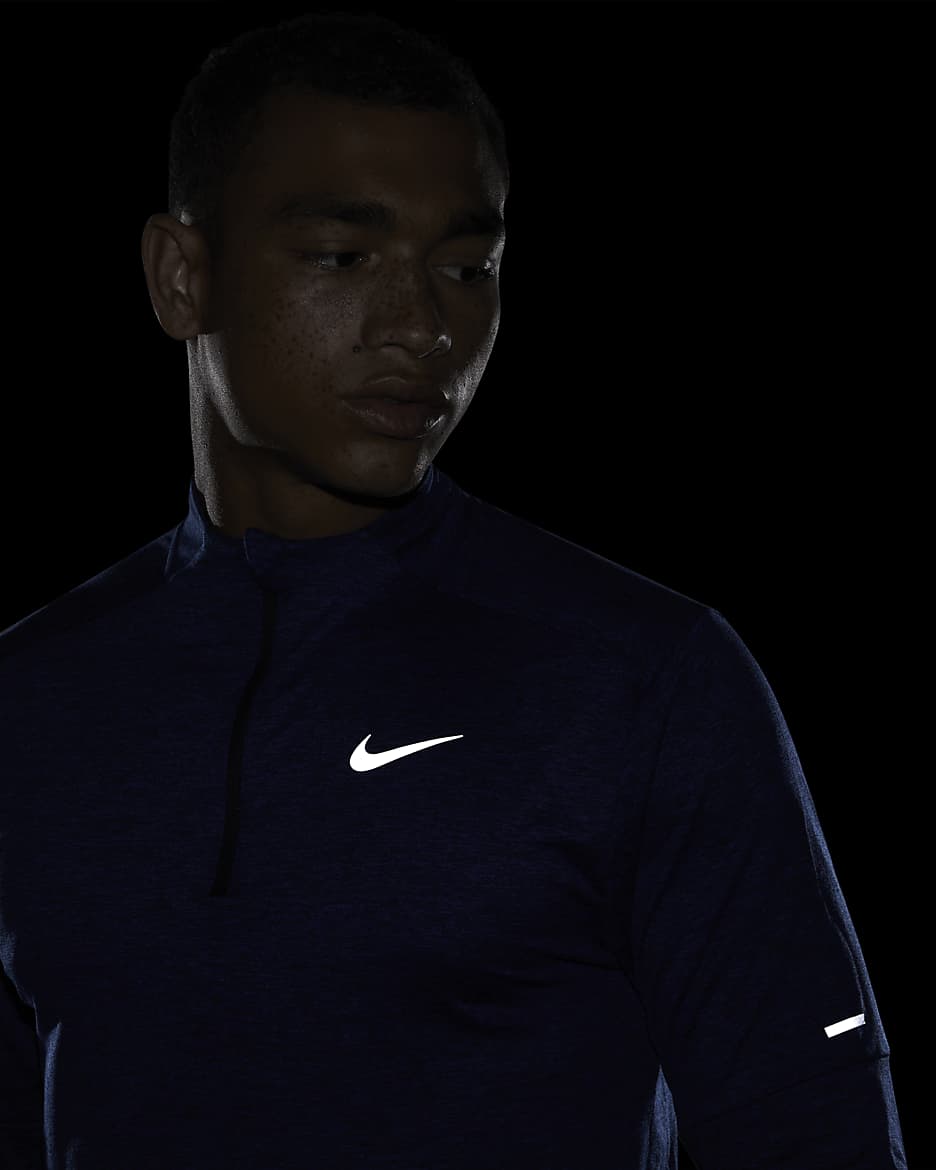 Nike Dri-FIT rövid cipzáras férfi futófelső - Obsidian/Game Royal/Heather