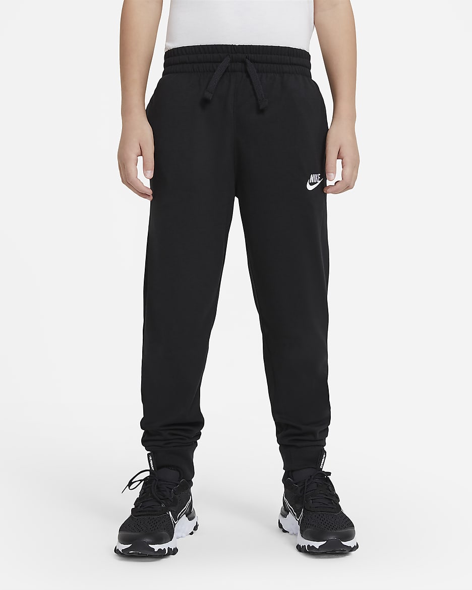 Nike Sportswear Older Kids' (Boys') Jersey Joggers - Black/White