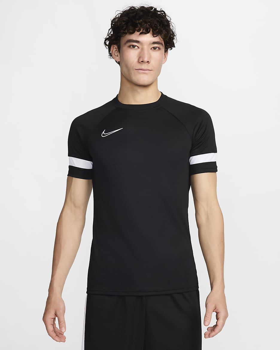 Nike Dri-FIT Academy Men's Short-Sleeve Football Top - Black/White/White/White