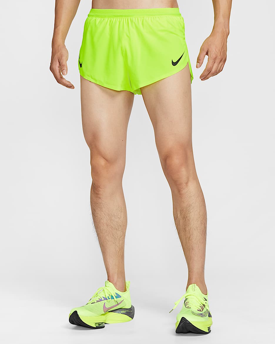 Nike AeroSwift Men's Dri-FIT ADV 5cm (approx.) Brief-Lined Running Shorts - Volt/Black