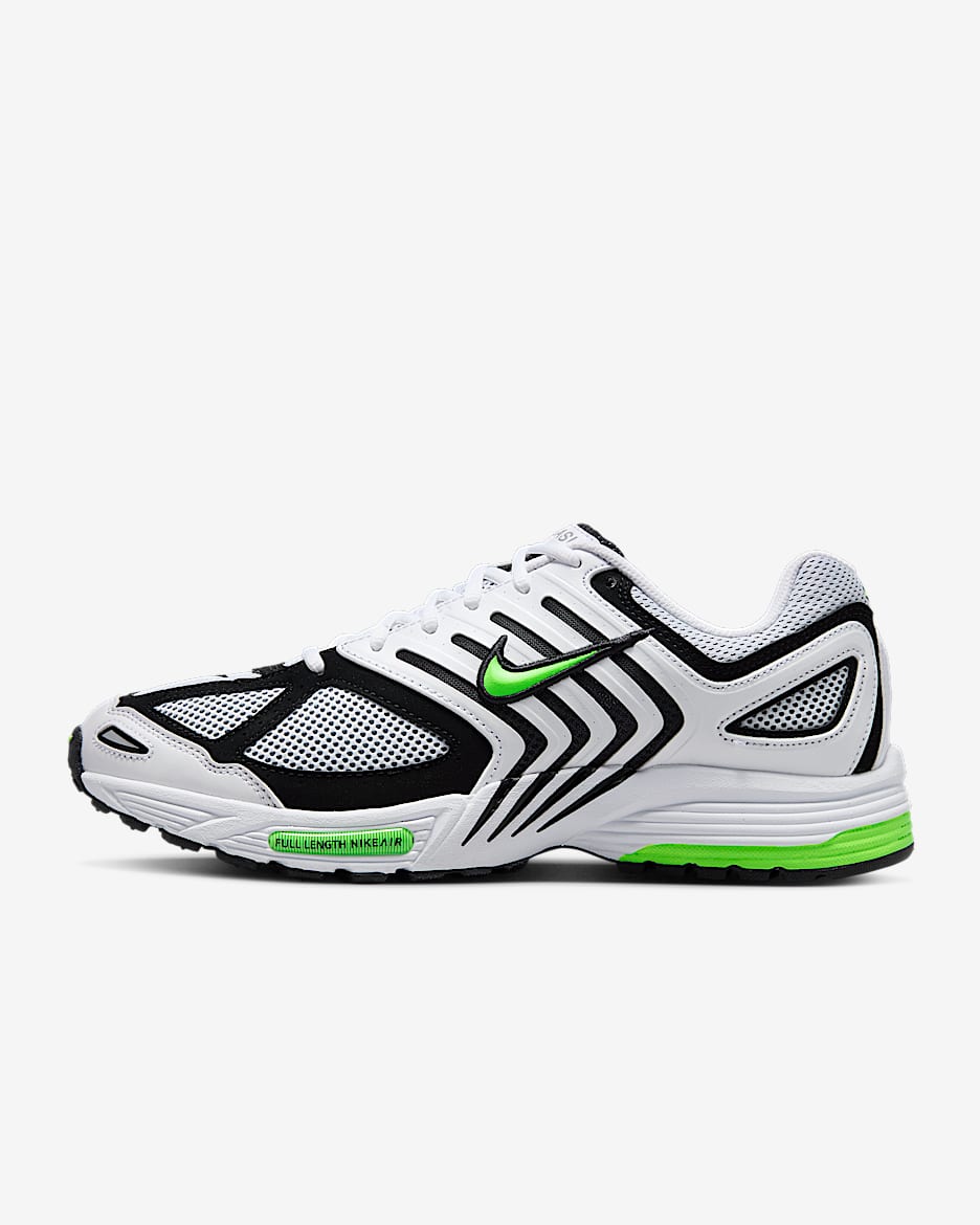 Tenis para hombre Nike Air Pegasus 2005 - Blanco/Negro/Plata metalizado/Verde strike