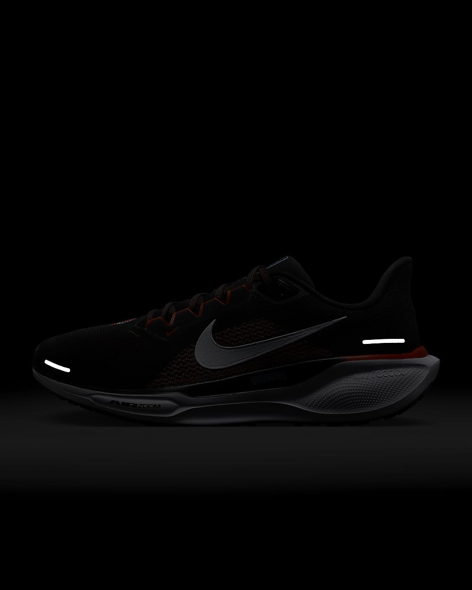 Nike Pegasus 41 NFL Cleveland Browns Men's Road Running Shoes - Black/White/Team Orange/White