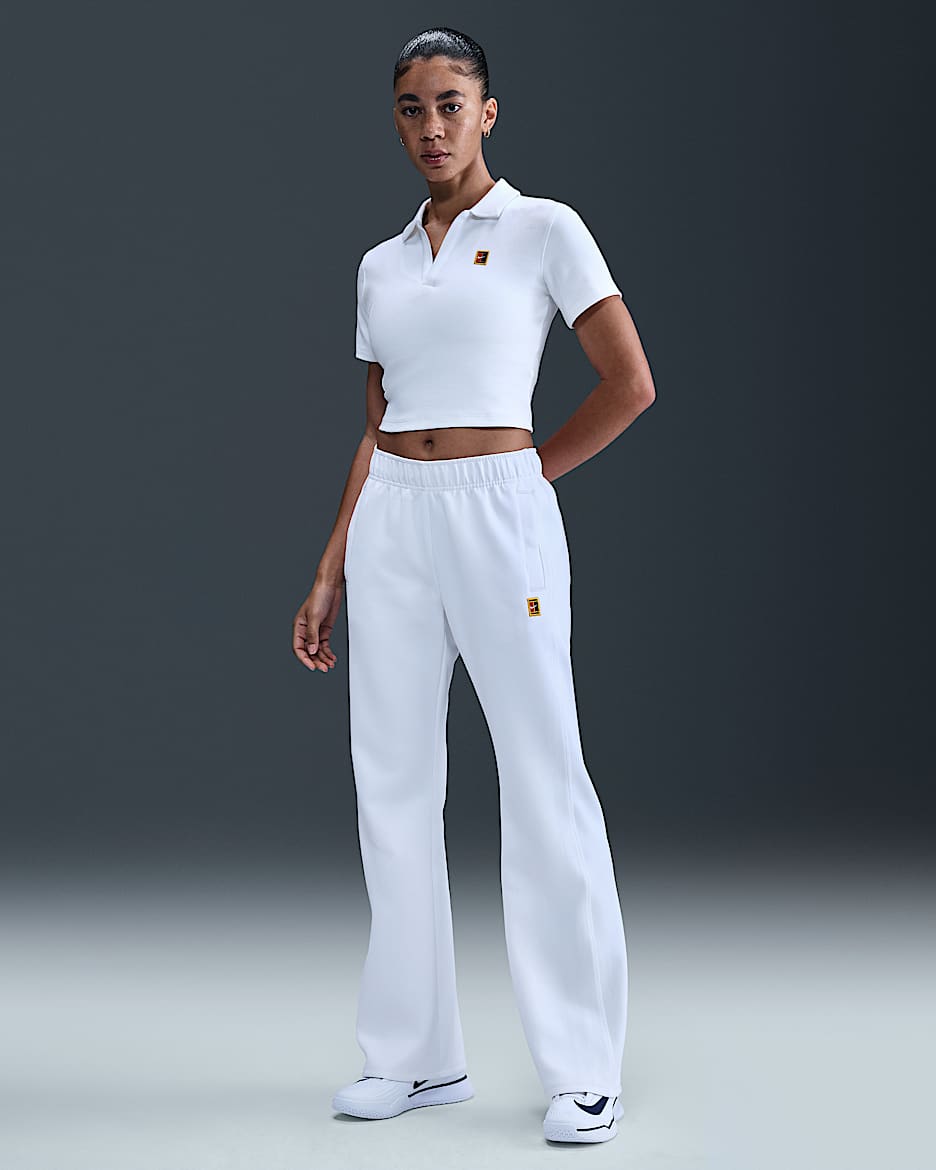 NikeCourt Heritage Windrunner Women's Mid-Rise Tennis Pants - White