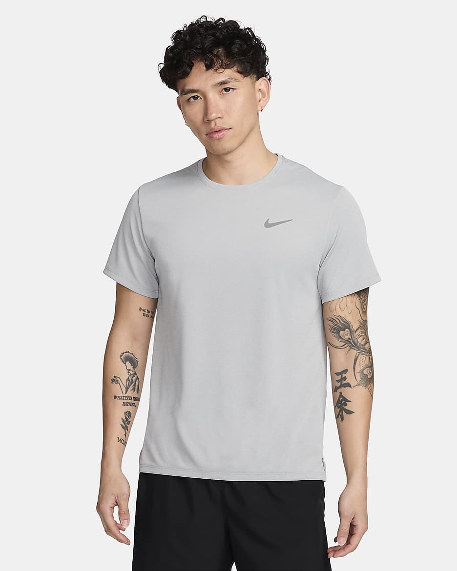 Nike Dri-FIT UV Miler 男款短袖跑步上衣 - Grey Fog/Particle Grey/Heather