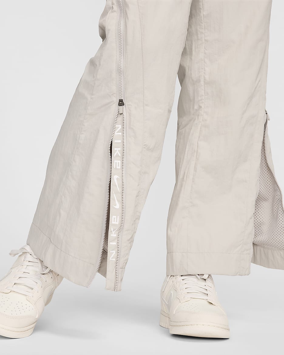 Nike Sportswear Collection Women's Mid-Rise Repel Zip Pants - Light Iron Ore/White