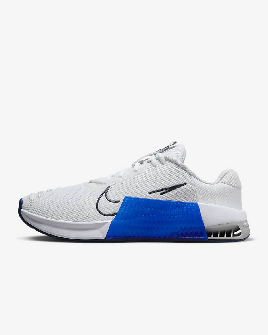 Tenis de entrenamiento para hombre Nike Metcon 9 - Blanco/Azul carrera/Obsidiana/Platino puro