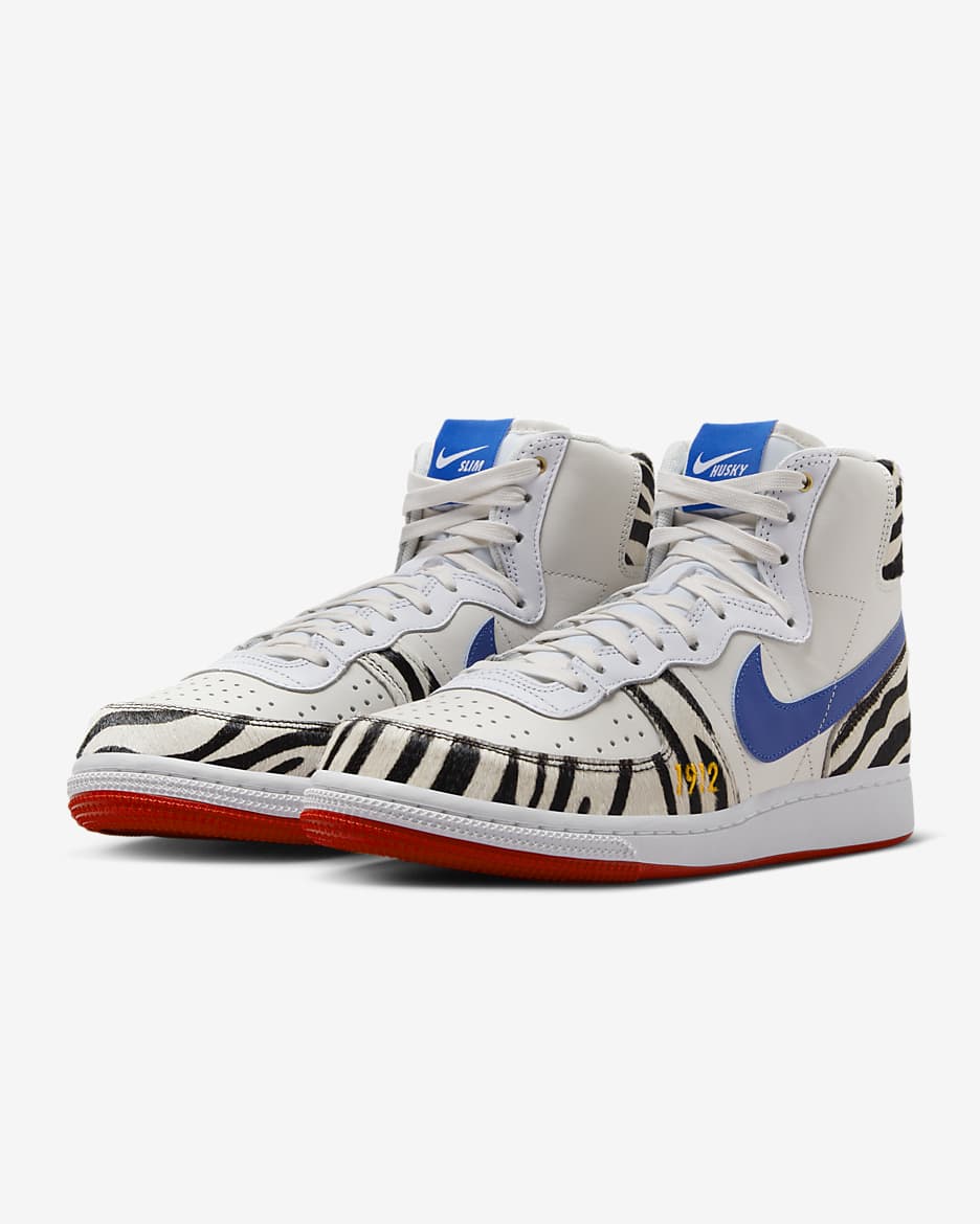 Calzado de básquetbol para hombre Nike Terminator High (Tennessee State) - Fantasma/Blanco/Rojo universitario/Azul carrera