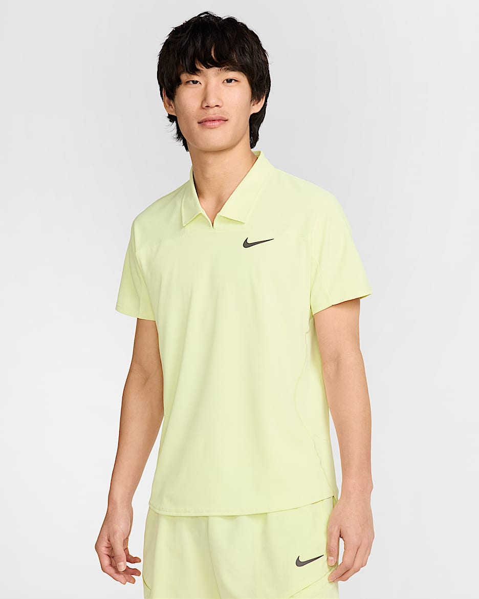 NikeCourt Slam 男款 Dri-FIT ADV 網球衫 - Luminous Green/Medium Ash