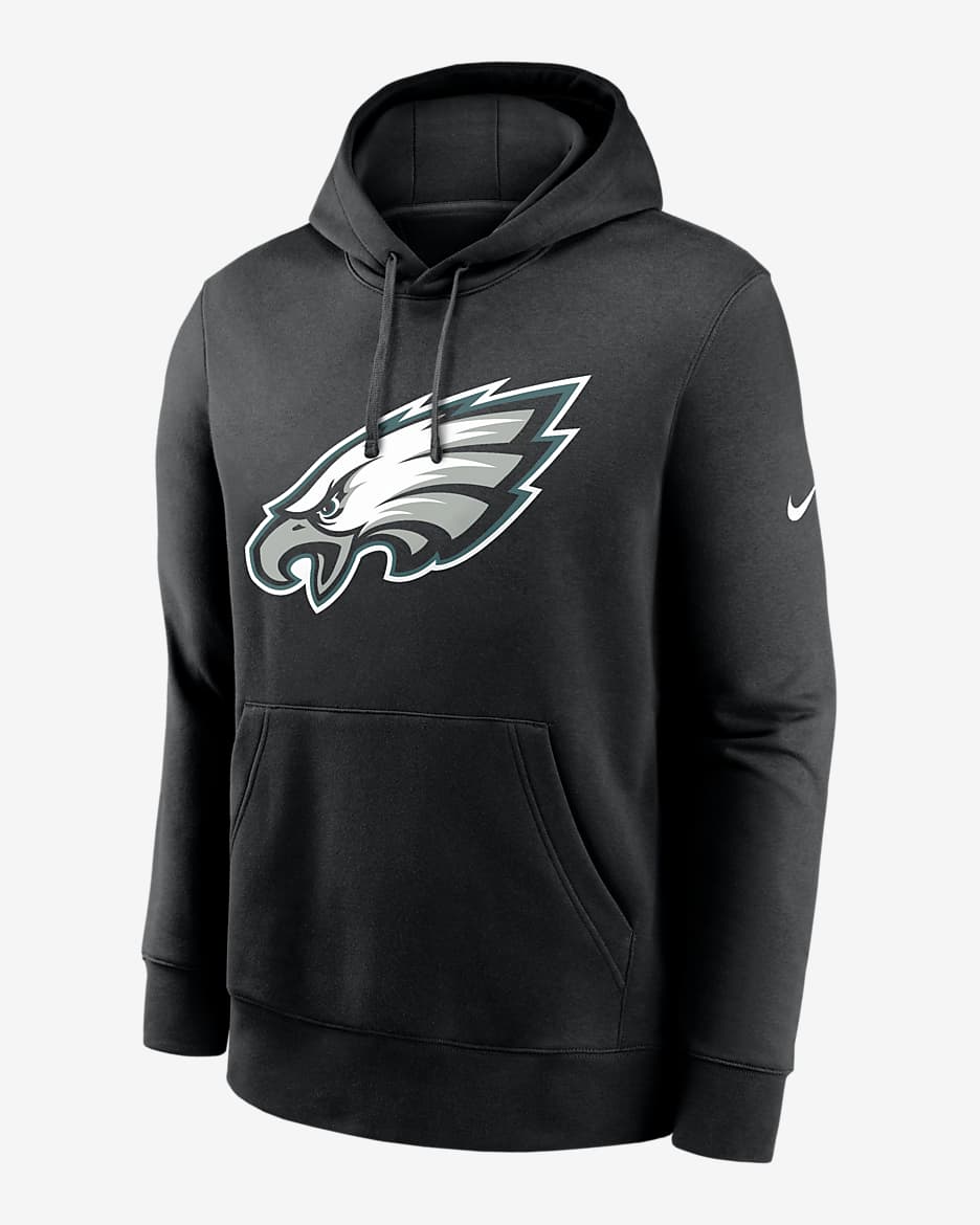 Sudadera con gorro sin cierre Nike de la NFL para hombre Philadelphia Eagles Club Logo - Negro