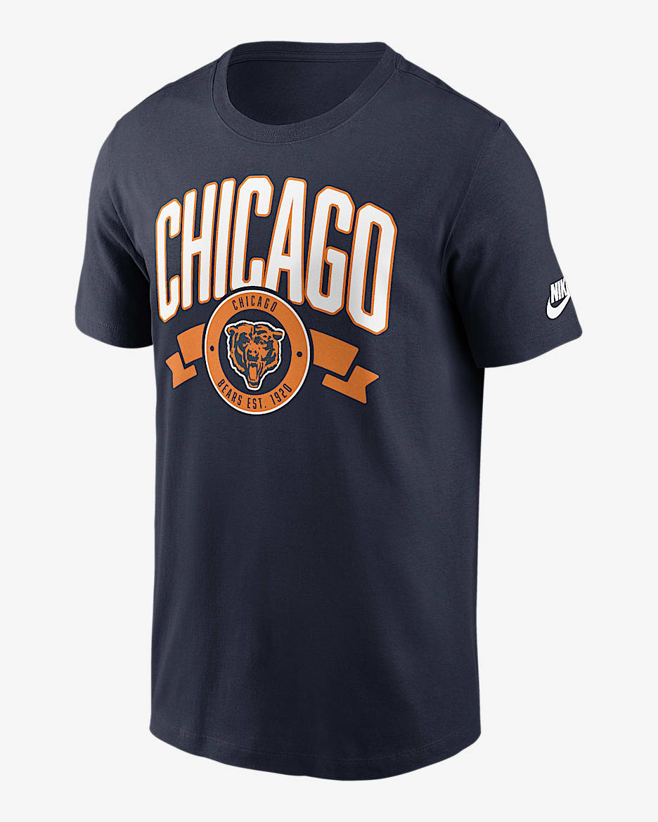 Chicago Bears Rewind Front And Back Hit Essential Men's Nike NFL T-Shirt - Navy