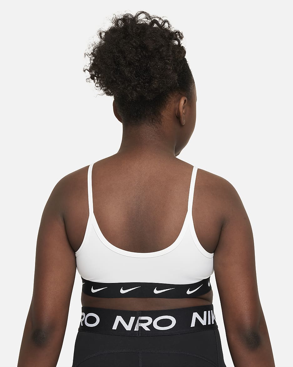 Nike Dri-FIT One Older Kids' (Girls') Sports Bra (Extended Size) - White/Black