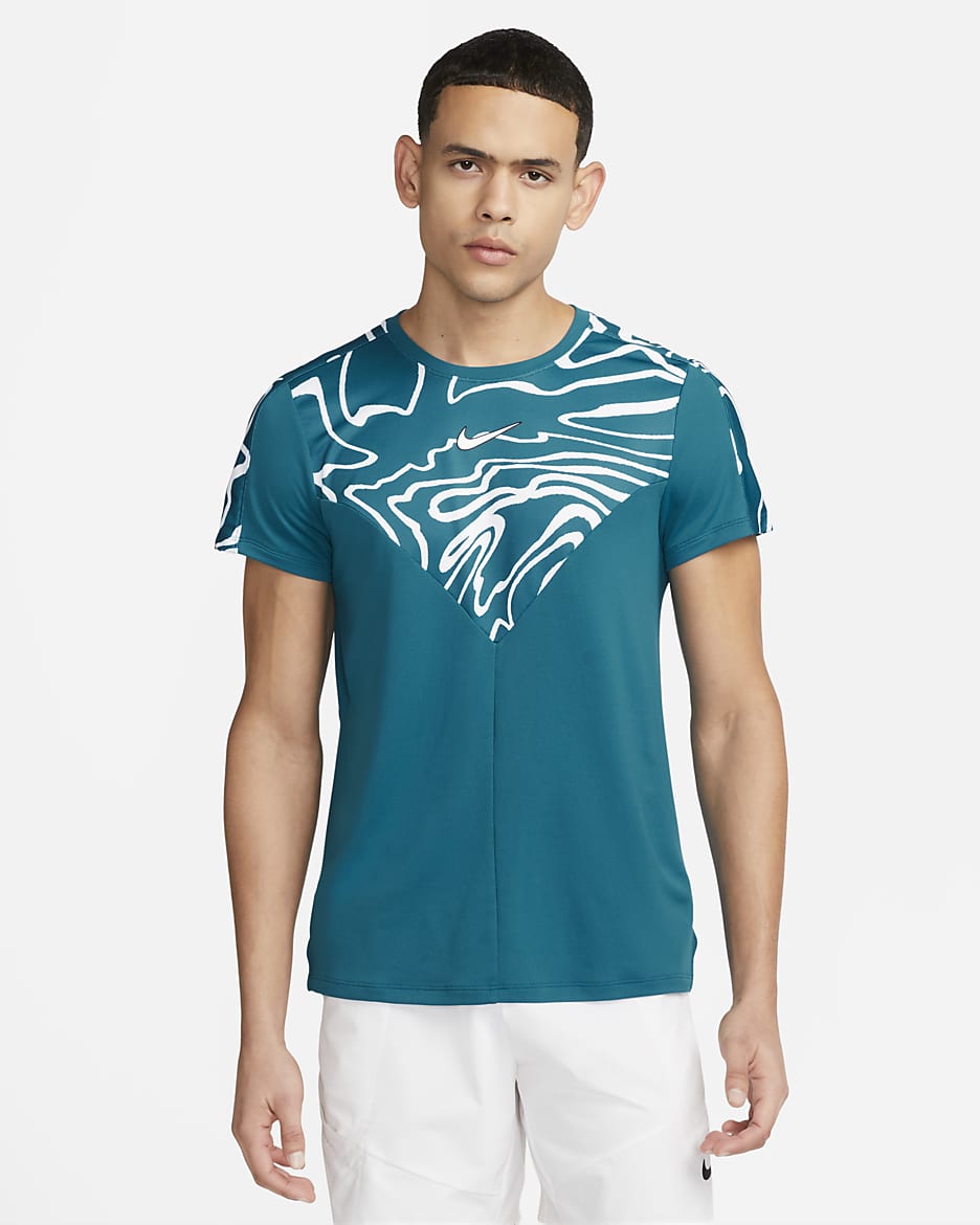 NikeCourt Dri-FIT Slam 男款網球上衣 - Green Abyss/白色