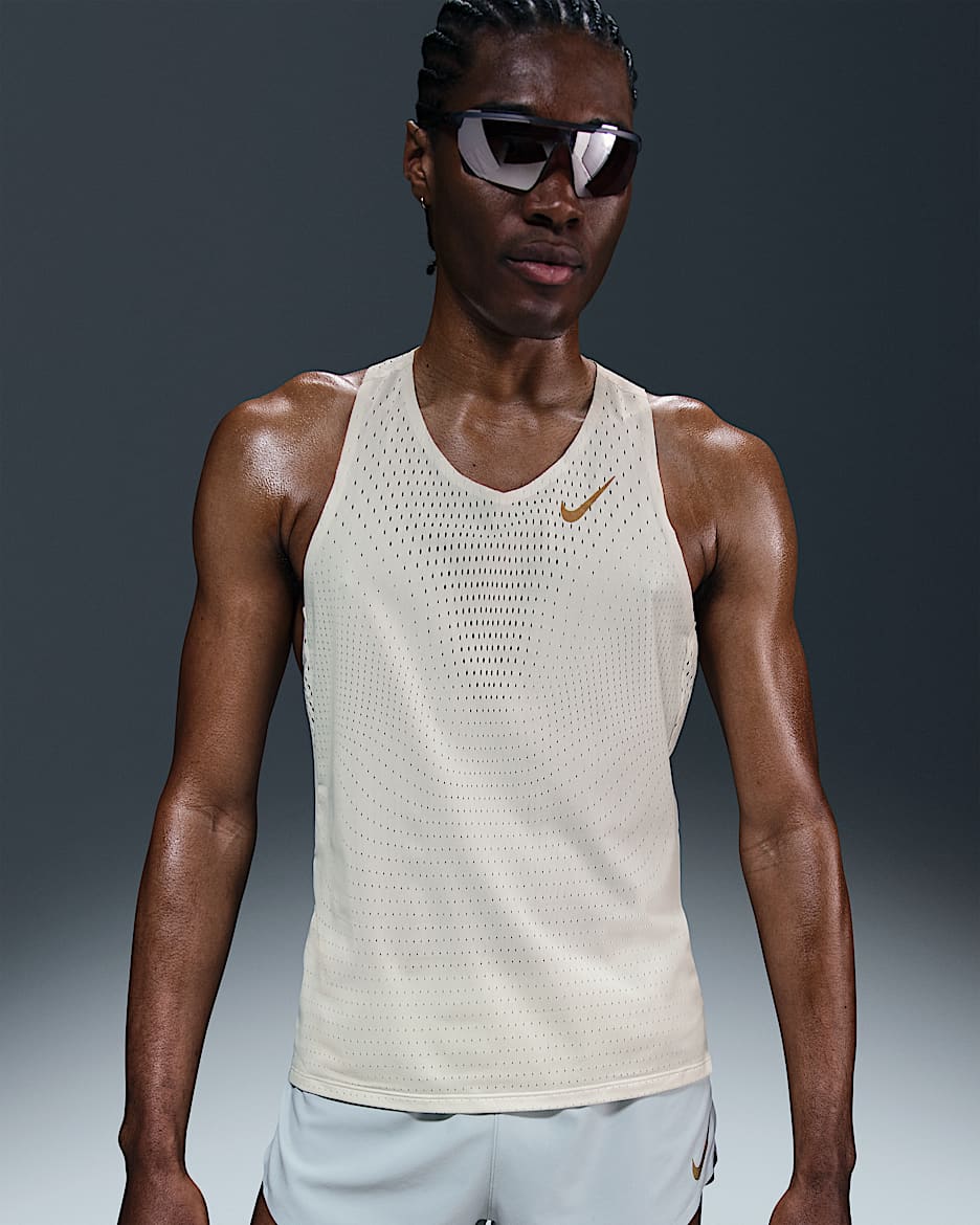 Nike AeroSwift x Jakob Dri-FIT-ADV-Lauf-Singlet (Herren) - Sail/Metallic Gold