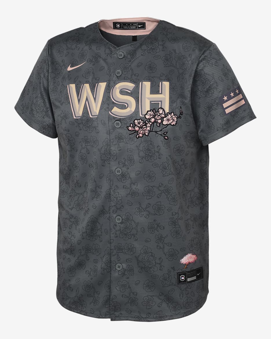 Jersey Nike MLB Replica para niños talla grande Washington Nationals City Connect - Gris