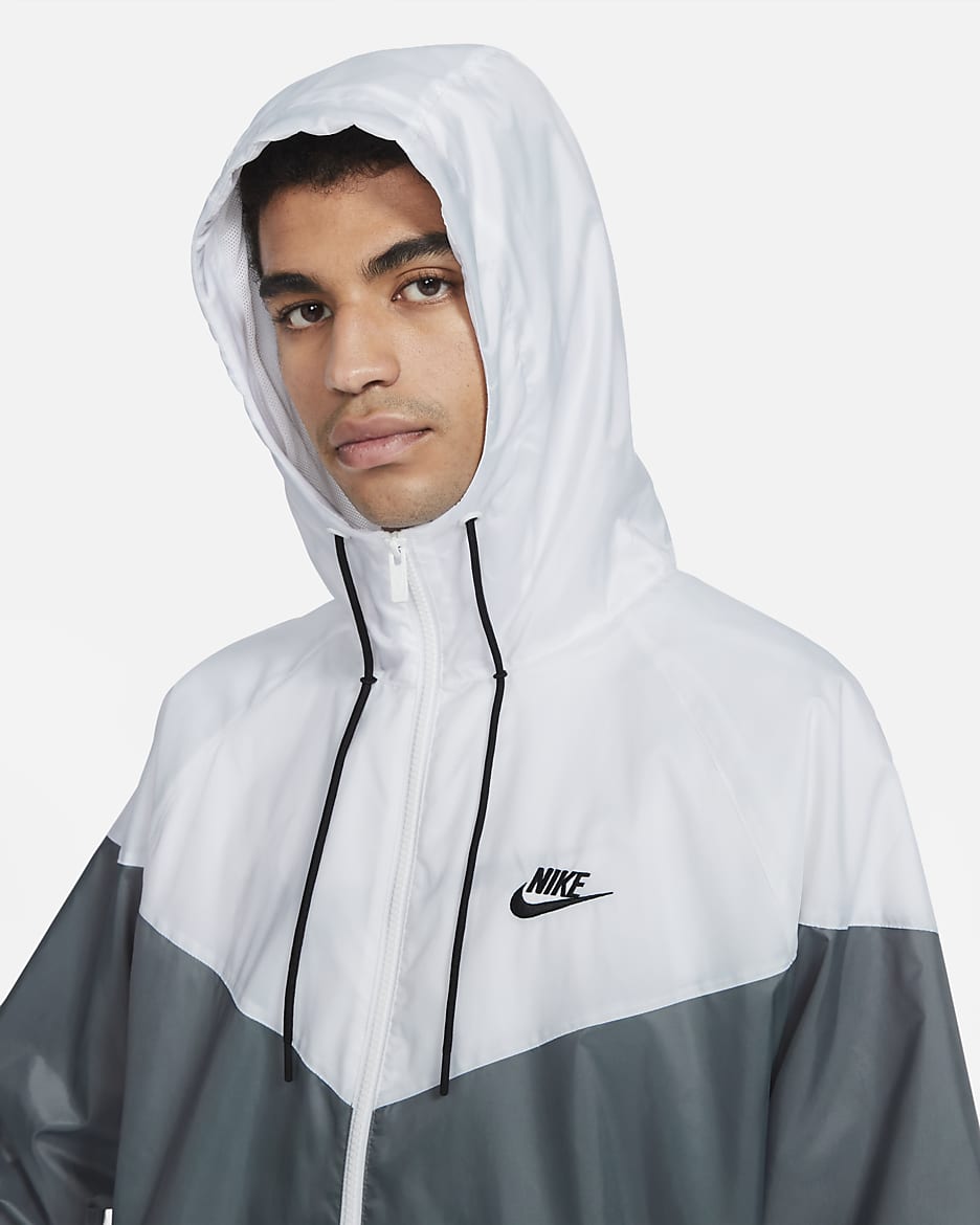 Nike Sportswear Windrunner Men's Hooded Jacket - Smoke Grey/White/Smoke Grey/Black