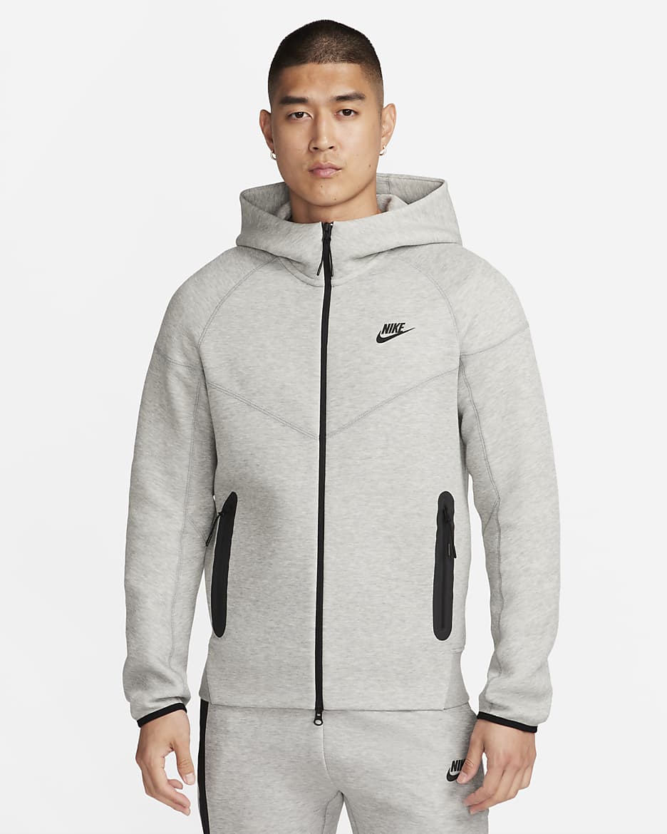 Men's Plain Full Zip Fleece Hoodie – Black/Grey, 100% Cotton, S-2XL, Running & Outdoor