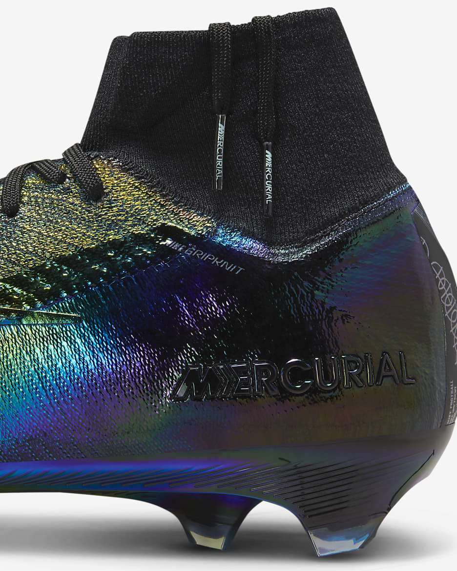 Nike Mercurial Superfly 10 Elite SE FG High-Top Football Boot - Black/Black